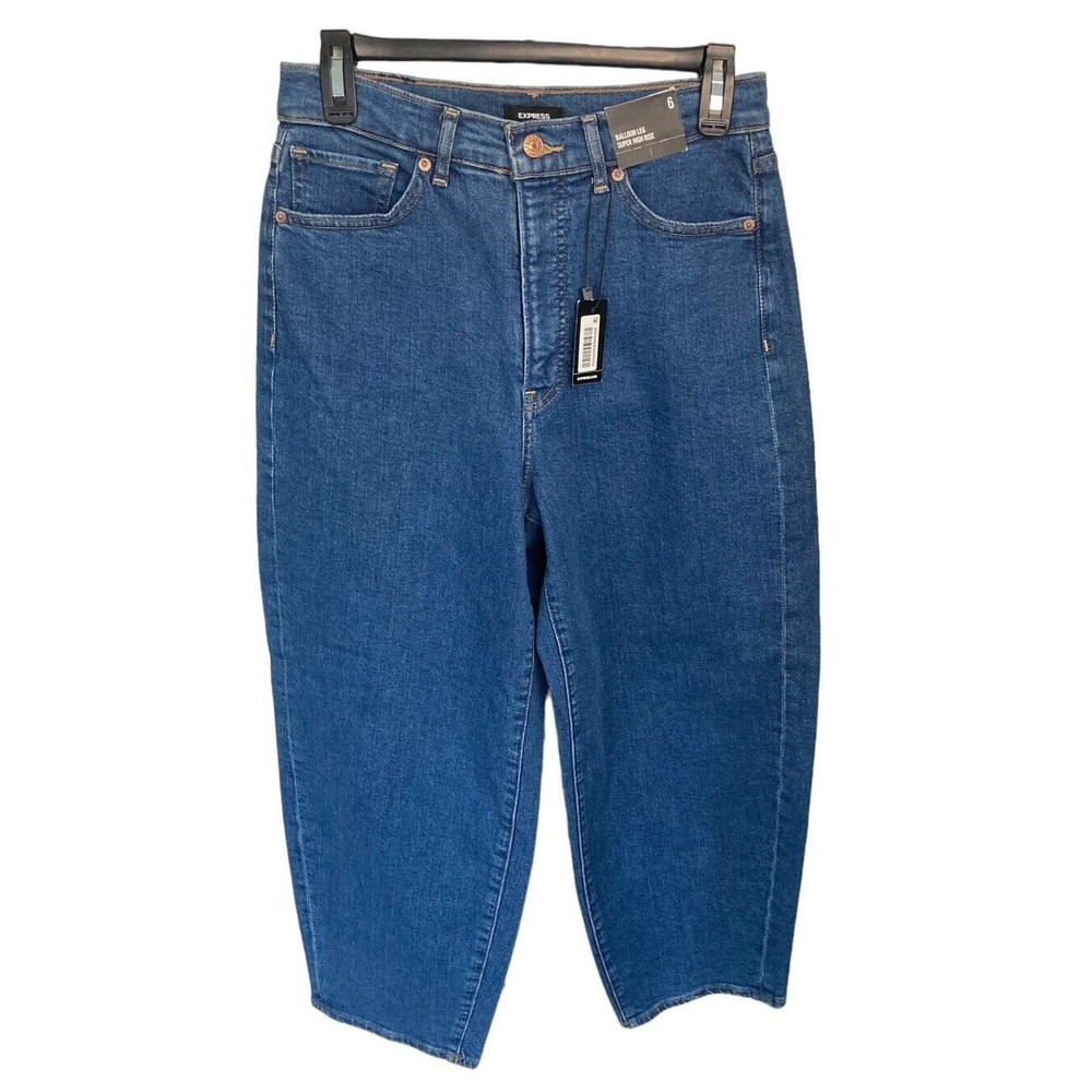 Express Balloon Leg Super High Rise Jeans Size 6